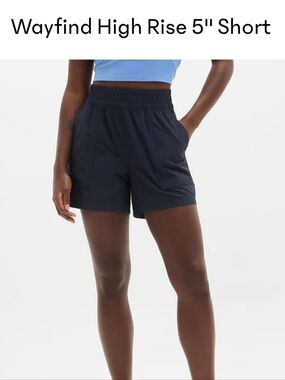 Athleta Wayfind High Rise  Shorts - Navy